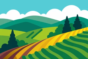 Gardinen landscape with green hills and blue sky © Ranjit