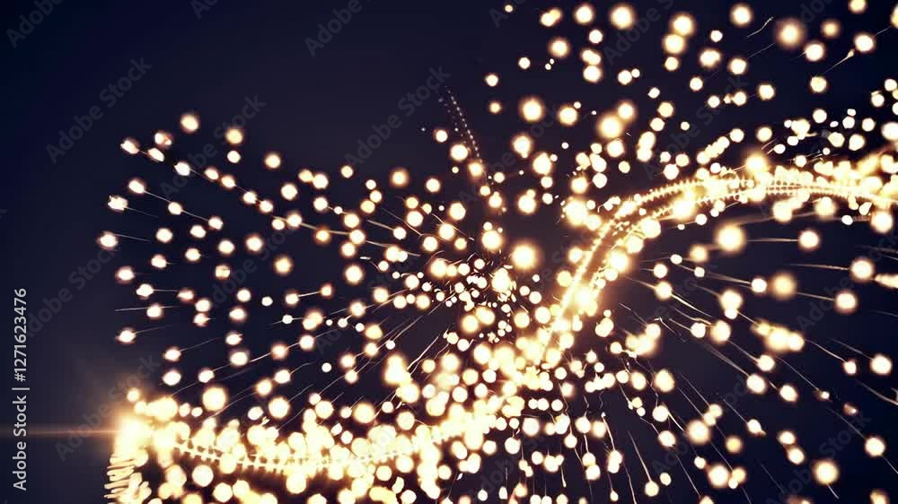 Poster magic light particle with flare video animated background