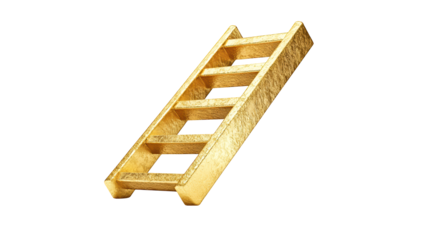 Gold ladder against black background, a symbol of success, achievement, and aspiration in business life