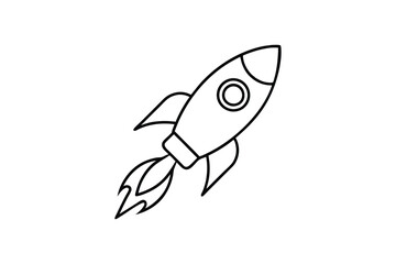 Rocket Ship with Fire Design