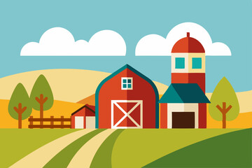 Fototapeta premium rural landscape with house