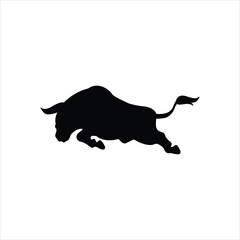 Creative bull fight silhouette vector art illustration.