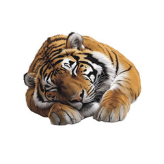 Obraz premium Serene Slumber A Majestic Tiger Napping