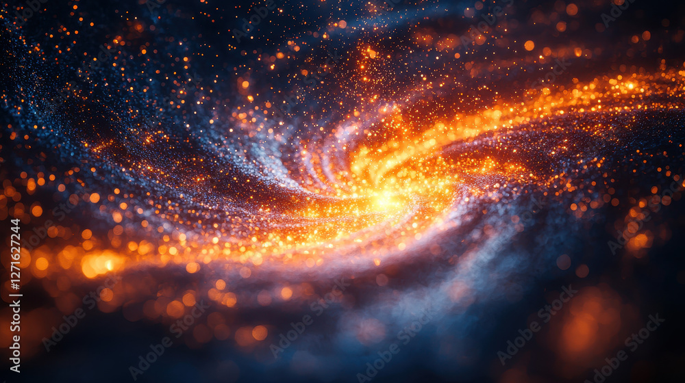 Aufkleber mesmerizing collision of subatomic particles reveals glowing quantum effects in a high-energy accele