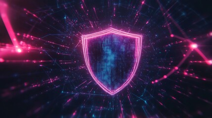 Glowing fingerprint recognition system on futuristic holographic display