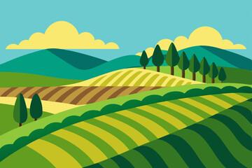 Obraz premium summer landscape with green hills