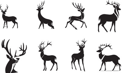 Deer Silhouettes Set