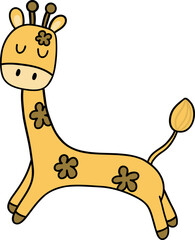 Cute Cartoon Giraffe Character. 