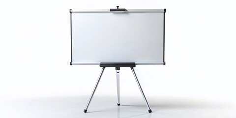 Blank Whiteboard on Tripod, Isolated White Background - Perfect for Mockups & Presentations