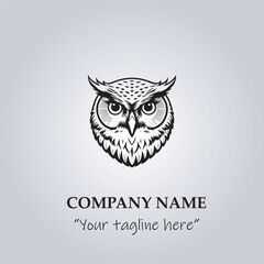 Head of Owl logo company design vector illustration