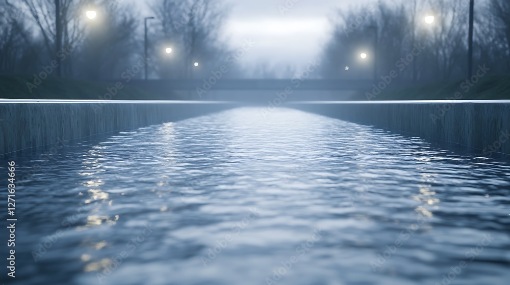 Poster a photo showcasing an industrial drainage system highlighting its structure and functionality in was