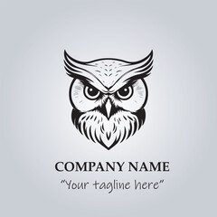 Head of Owl logo company design vector illustration