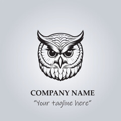 Head of Owl logo company design vector illustration