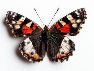 Obraz premium A vibrant Red Admiral butterfly with striking orange, black, and white markings resting