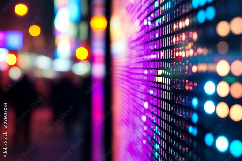 Poster colorful abstract background with bokeh lights in urban setting