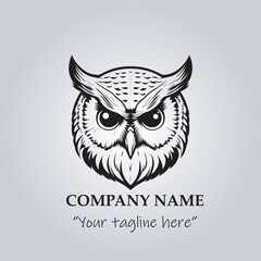 Head of Owl logo company design vector illustration