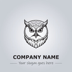 Head of Owl logo company design vector illustration