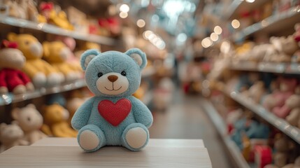 vibrant geolocation pin made entirely of plush toys is displayed against pastel background creating inviting atmosphere reminiscent of charming toy store full of joy and excitement.