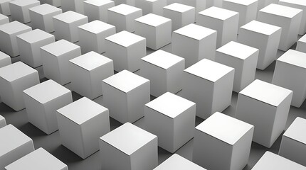 Abstract White Cube Arrangement for Artistic Displays