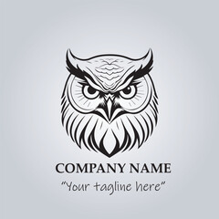Head of Owl logo company design vector illustration
