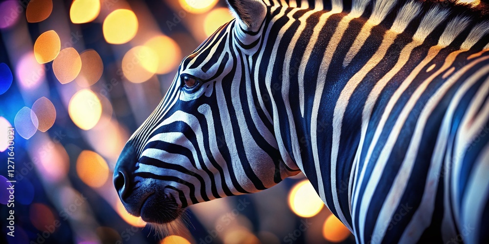 Aufkleber bokeh zebra stripes pattern background - abstract animal print texture