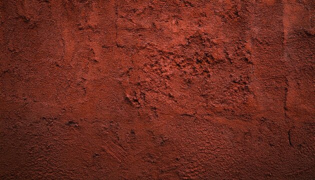 close-up texture of red soil powder with rough surface, ideal for background, design, and organic concept usage