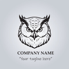 Fototapeta premium Head of Owl logo company design vector illustration