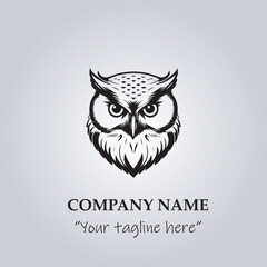 Head of Owl logo company design vector illustration