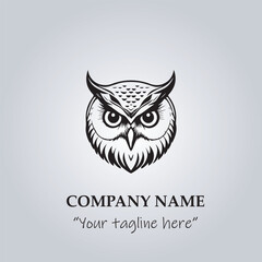 Head of Owl logo company design vector illustration