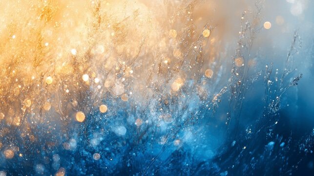 Abstract winter frost sparkle bokeh background