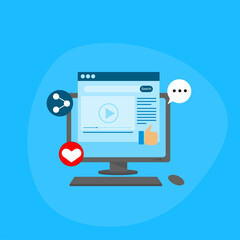 Advertising post illustration. direct traffic to advertisers. - vector illustration with icons. EPS 2