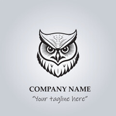Head of Owl logo company design vector illustration