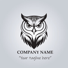 Fototapeta premium Head of Owl logo company design vector illustration