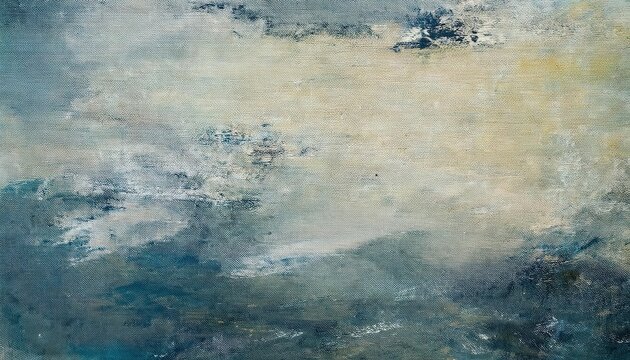 textured abstract painting with blue and beige cloudy sky, artistic canvas with impressionist brush strokes, vintage aesthetic

