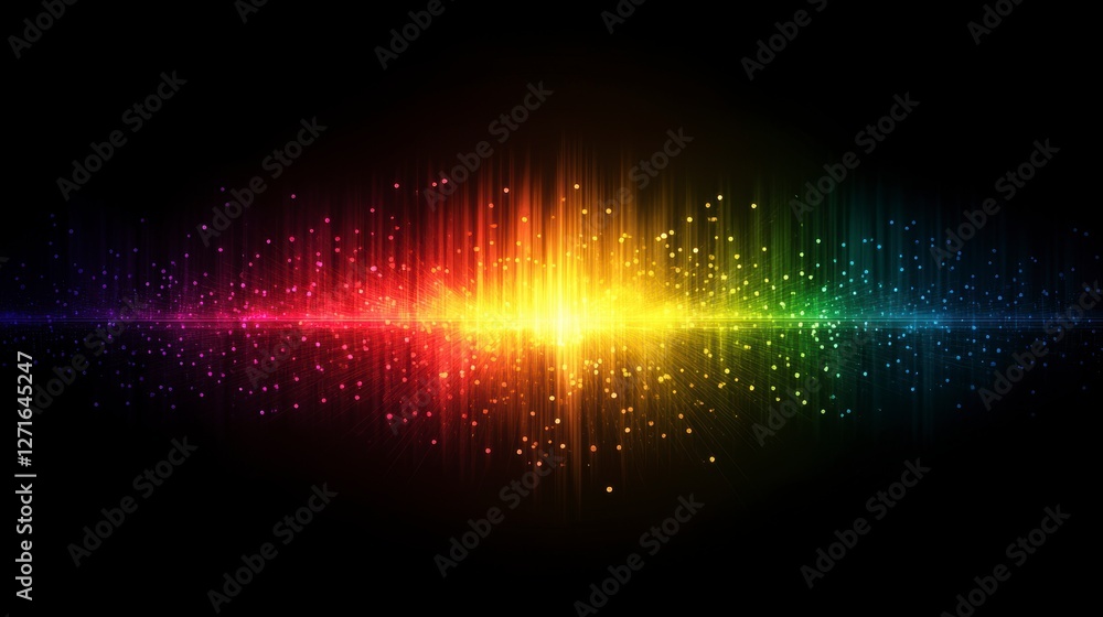Fototapete abstract rainbow spectrum graphic, digital art, visual display, possible for use as background image