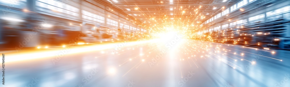 Leinwandbilder AI-controlled smart factory optimizing processes, showcasing advanced technology and automation in a visually striking image.