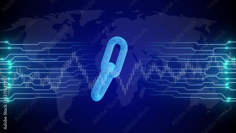 Poster digital security hologram of virtual lock icon on circuit board. concept of finance data privacy and