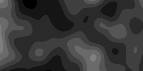 Stylized topographic contour map. Geography scheme and terrain. Camouflage pattern cloth texture background.  Paper carve black background for card poster brochure flyer. Material design concept.