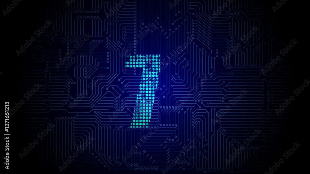Poster digital blue neon modern 10 seconds countdown timer clock top 4k clean 10 dynamic beautiful circle g