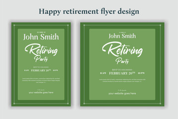 Retirement Flyer Design Template. Retirement Party Invitation Layout, square banner, and a4 poster, Retirement flyer template. Happy retirement party flyer design.
