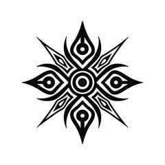 Tribal Art Silhouette, Vector Silhouette of Abstract Tribal Art, Tribal Geometric Art Silhouette
