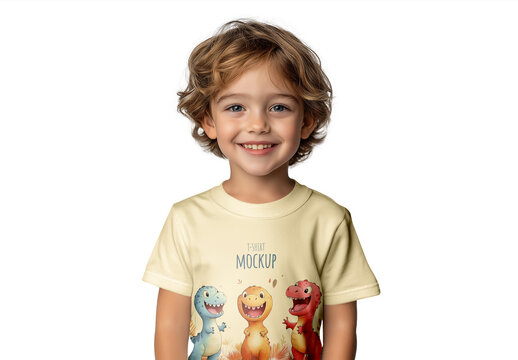 Kids Apparel T-Shirt Mockup, Child Clothing Template, Toddler Outfit Design, Baby Fashion Tee, Customizable Youth Garment