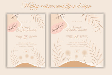 Retirement Flyer Design Template. Retirement Party Invitation Layout, square banner, and a4 poster, Retirement flyer template. Happy retirement party flyer design.