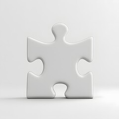 Obraz premium Perfectly Polished Puzzle Piece Against Pristine White Background