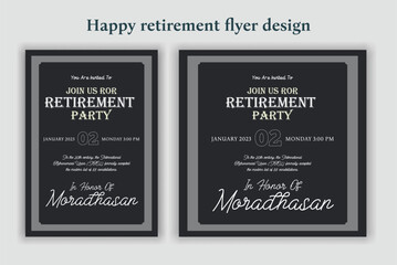 Retirement Flyer Design Template. Retirement Party Invitation Layout, square banner, and a4 poster, Retirement flyer template. Happy retirement party flyer design.