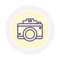 Digital camera color circle icon, vector, pixel perfect, illustrator file
