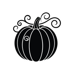 pumpkin on a white background, Halloween Pumpkin Silhouette Vector, Halloween Pumpkin