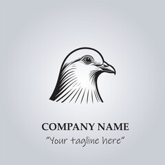 Head of Pigeon logo company design vector illustration
