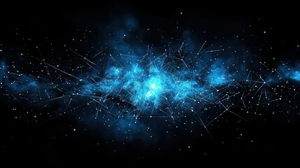 Blue Nebula Galaxy in Dark Space