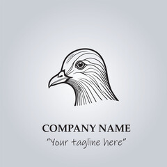 Head of Pigeon logo company design vector illustration
